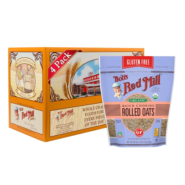 Gluten Free Organic Quick Cooking Rolled Oats 28 oz., PK4